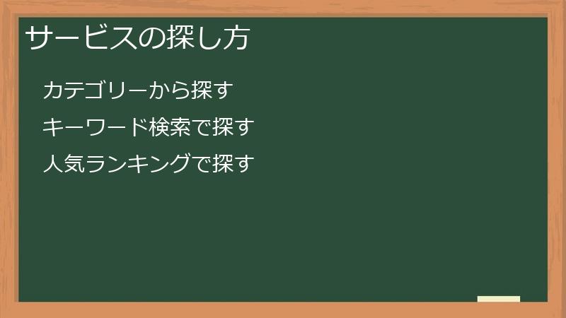 サービスの探し方