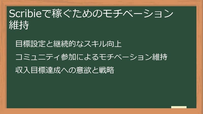 Scribieで稼ぐためのモチベーション維持