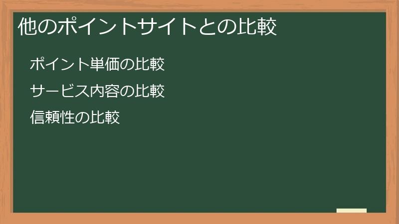他のポイントサイトとの比較