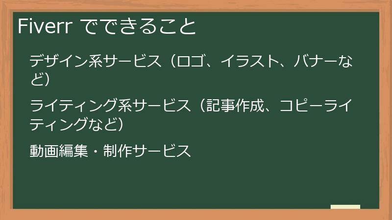 Fiverr でできること