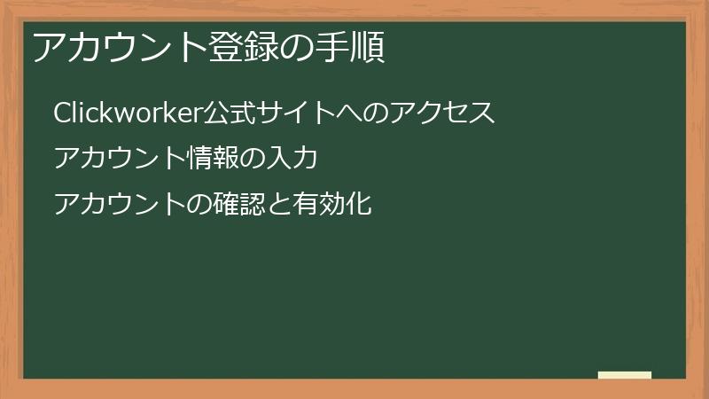 アカウント登録の手順
