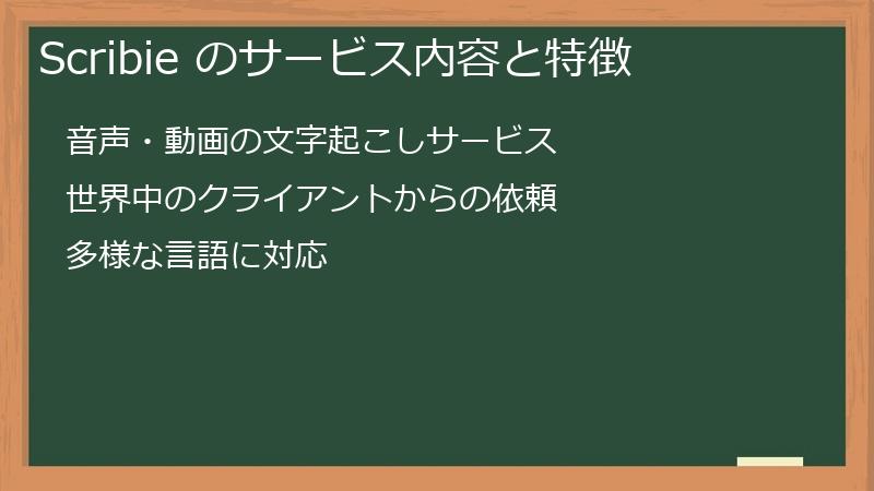 Scribie のサービス内容と特徴