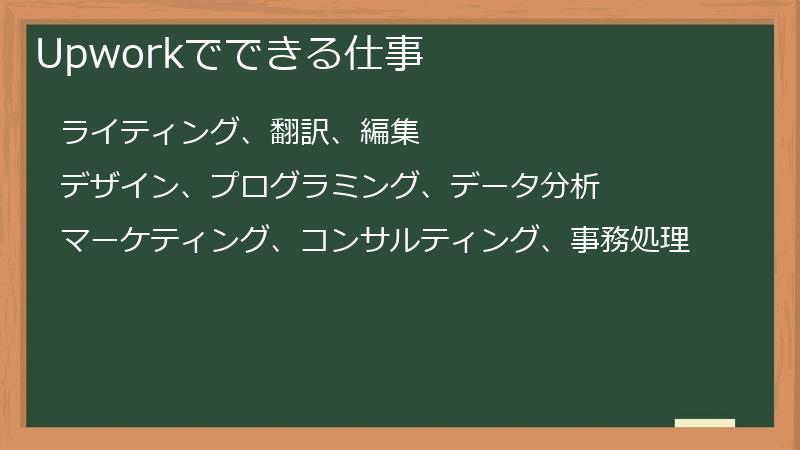 Upworkでできる仕事