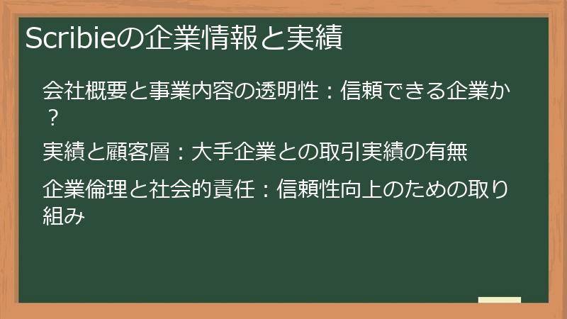 Scribieの企業情報と実績
