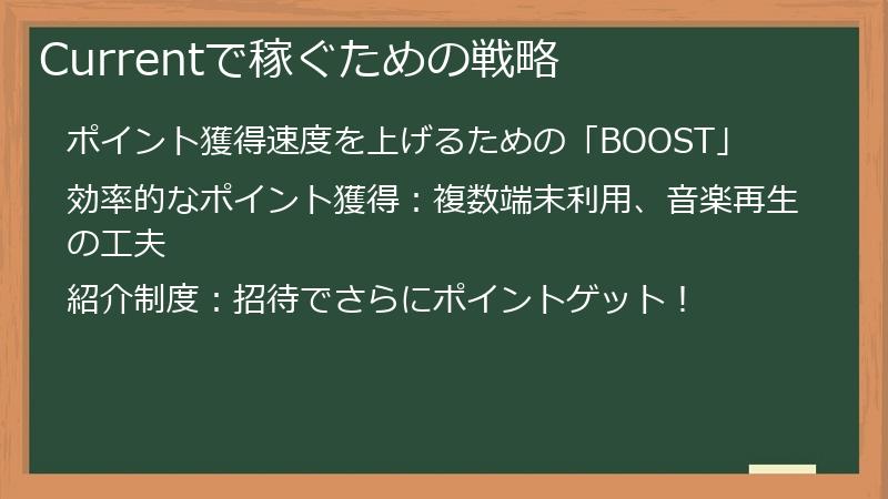 Currentで稼ぐための戦略
