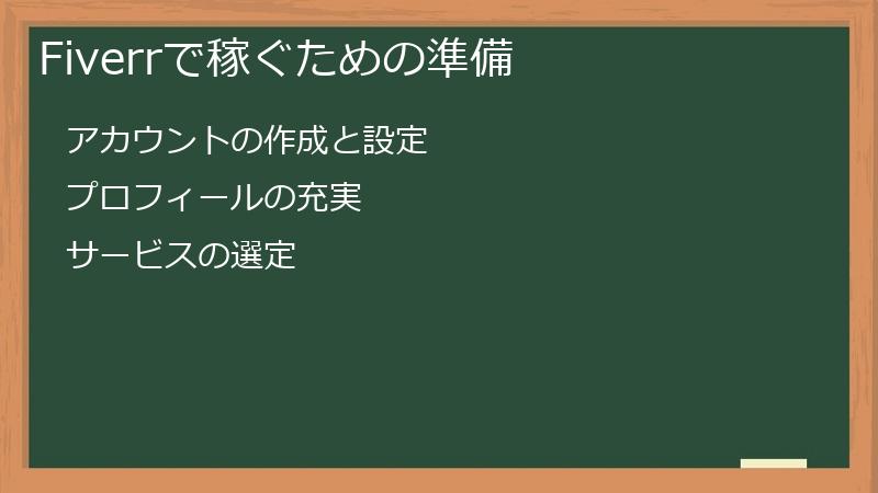 Fiverrで稼ぐための準備
