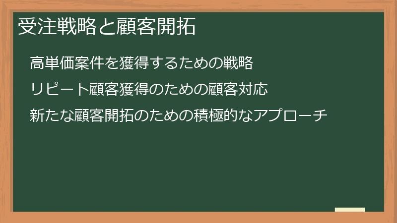 受注戦略と顧客開拓