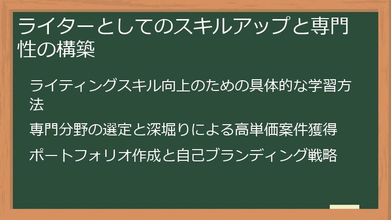 ライターとしてのスキルアップと専門性の構築