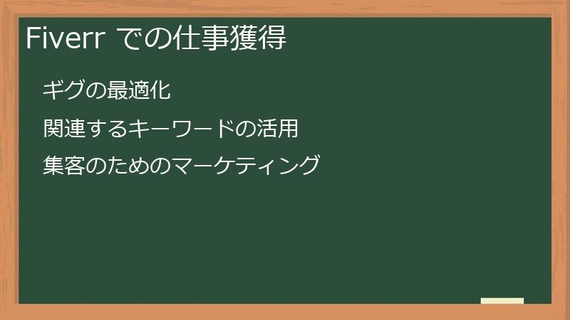 Fiverr での仕事獲得