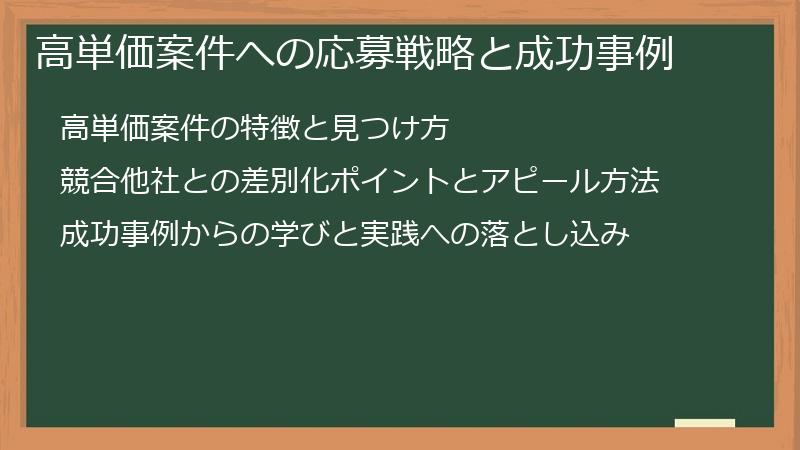 高単価案件への応募戦略と成功事例
