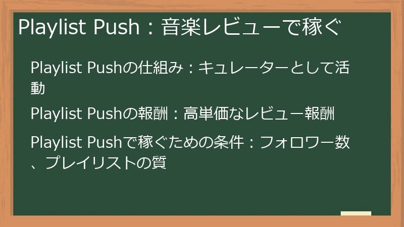 Playlist Push：音楽レビューで稼ぐ