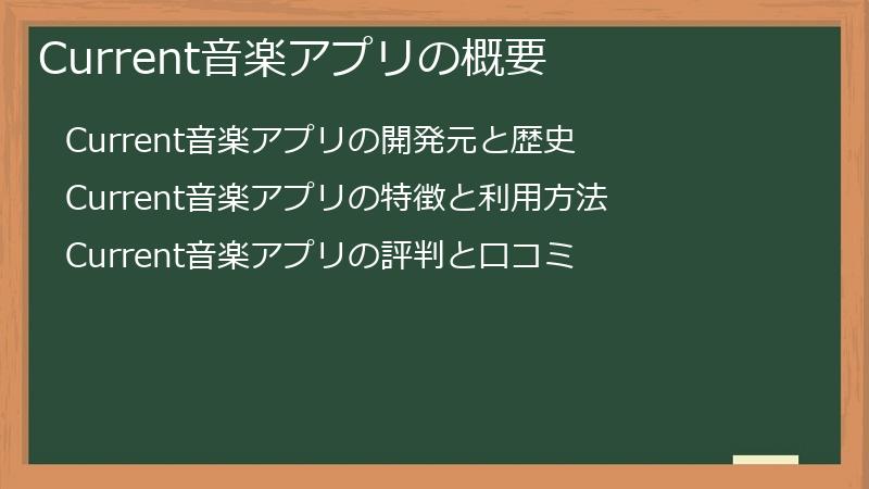 Current音楽アプリの概要