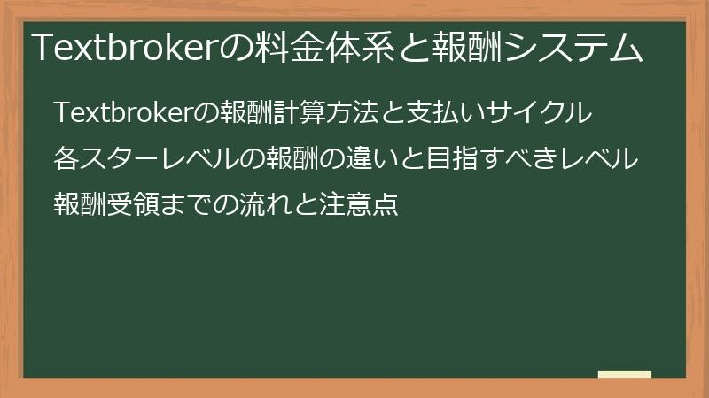 Textbrokerの料金体系と報酬システム