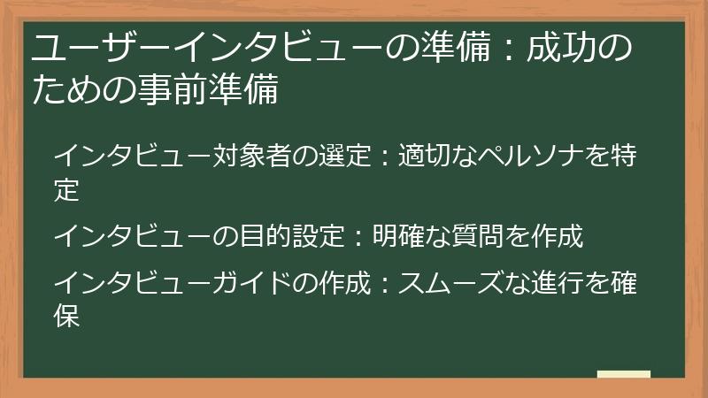 ユーザーインタビューの準備:成功のための事前準備