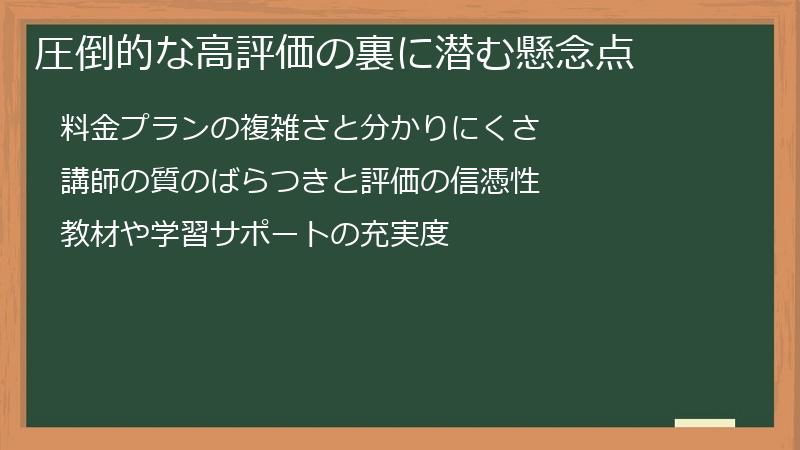 圧倒的な高評価の裏に潜む懸念点