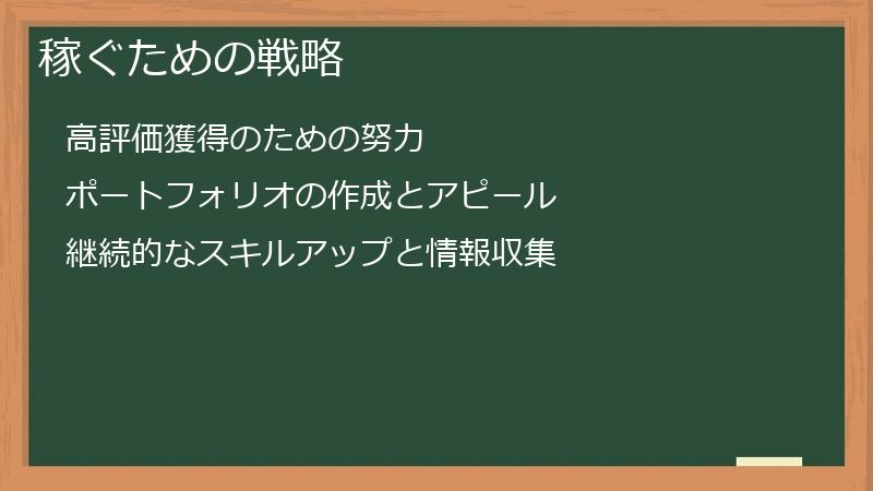 稼ぐための戦略