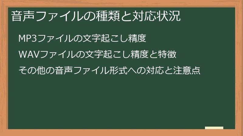 音声ファイルの種類と対応状況
