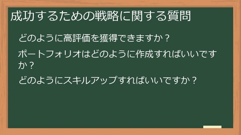 成功するための戦略に関する質問