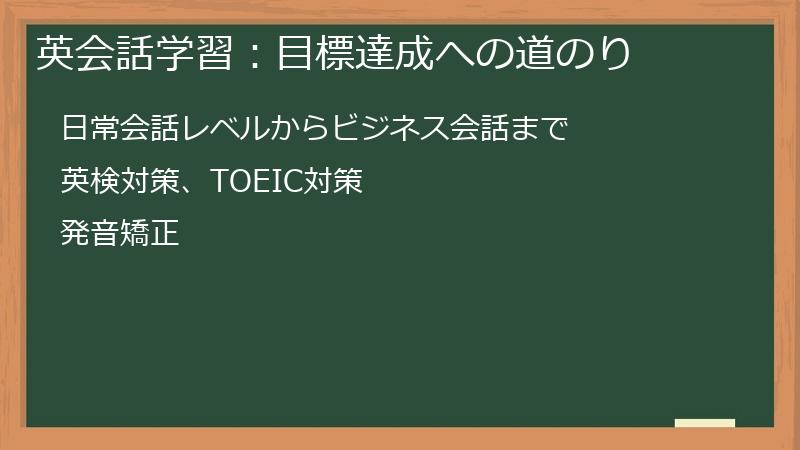 英会話学習:目標達成への道のり