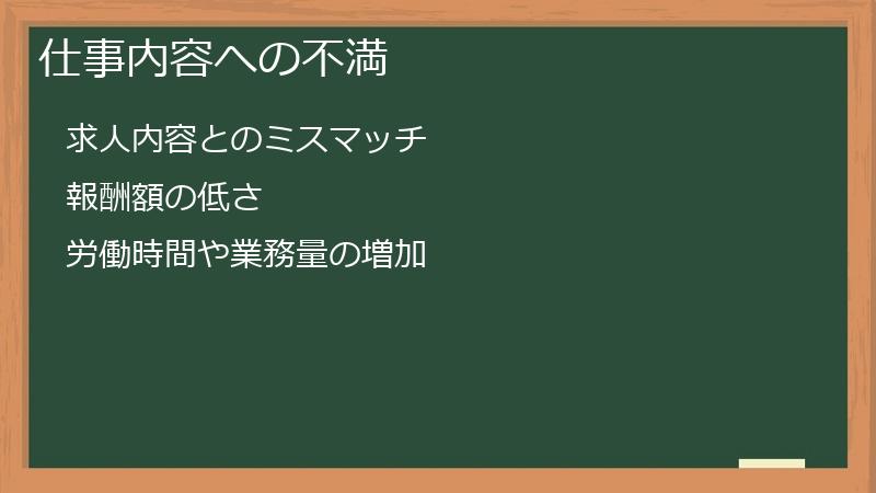 仕事内容への不満