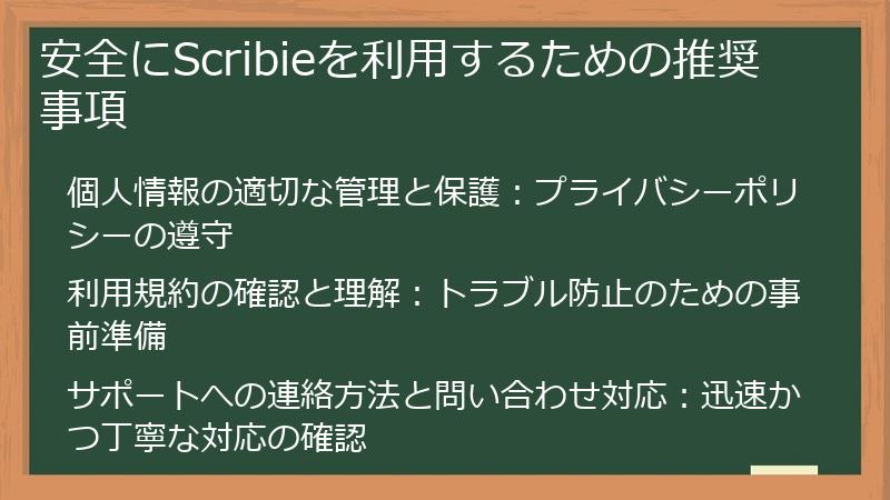 安全にScribieを利用するための推奨事項