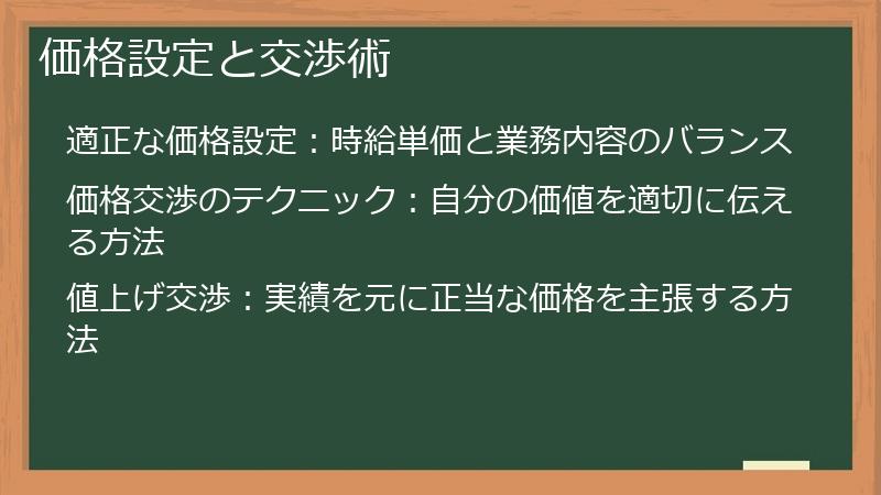価格設定と交渉術