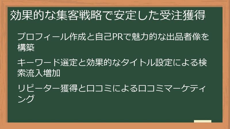 効果的な集客戦略で安定した受注獲得