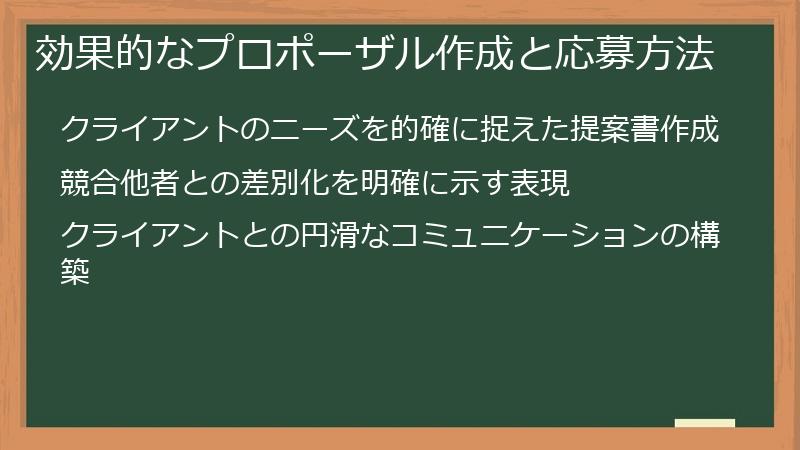 効果的なプロポーザル作成と応募方法