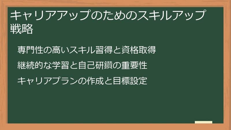 キャリアアップのためのスキルアップ戦略