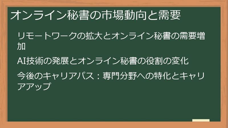 オンライン秘書の市場動向と需要