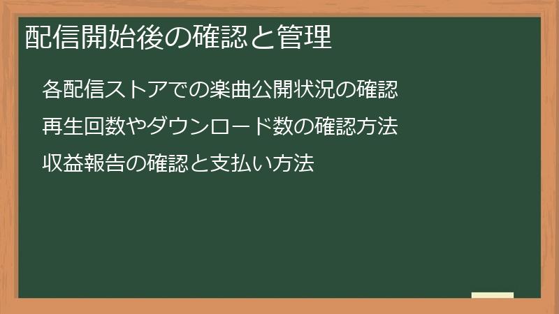 配信開始後の確認と管理