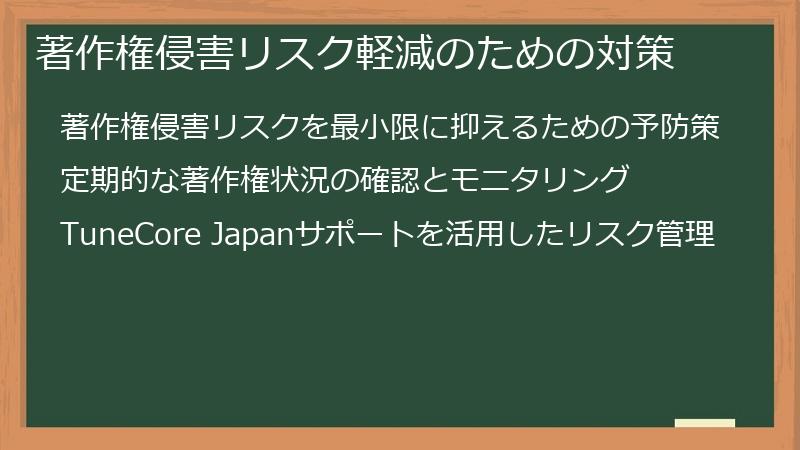 著作権侵害リスク軽減のための対策