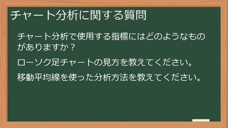チャート分析に関する質問