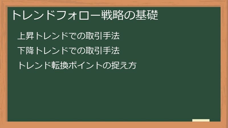 トレンドフォロー戦略の基礎