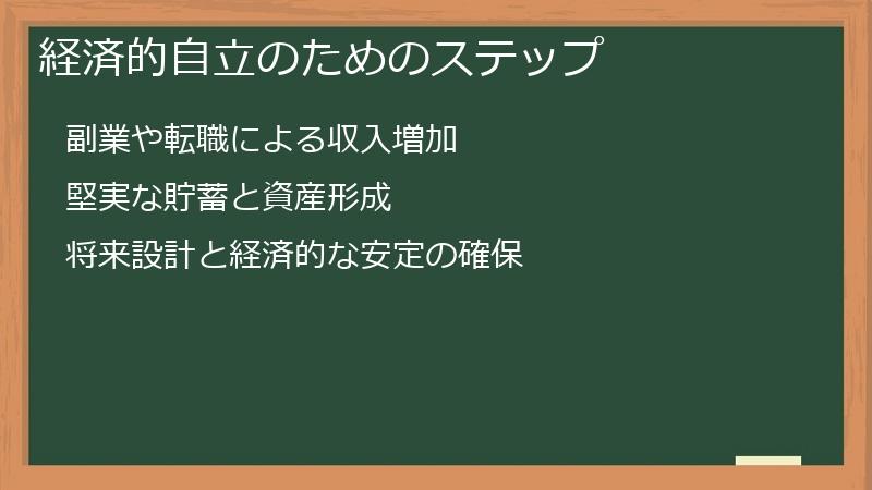経済的自立のためのステップ