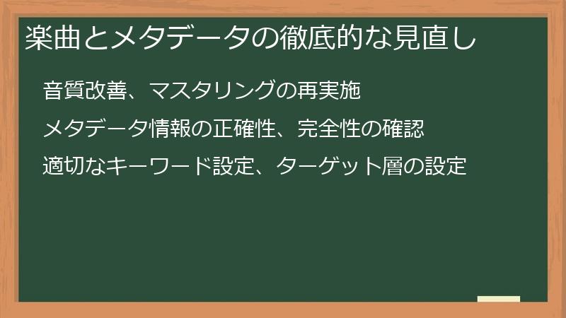 楽曲とメタデータの徹底的な見直し