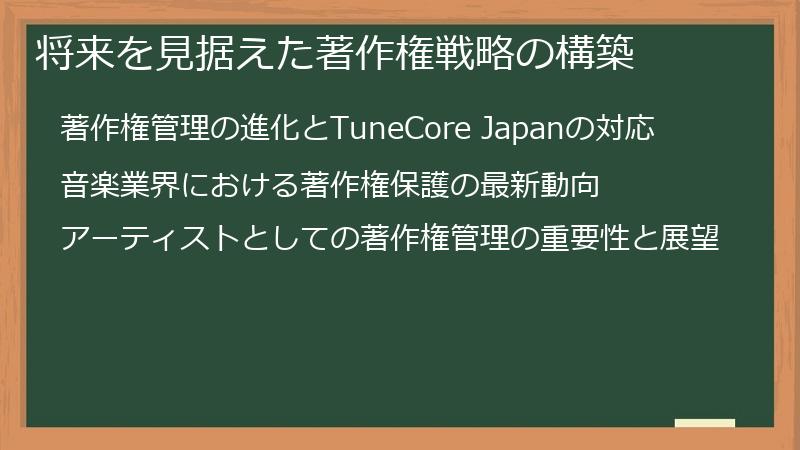 将来を見据えた著作権戦略の構築