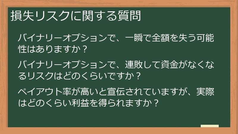 損失リスクに関する質問