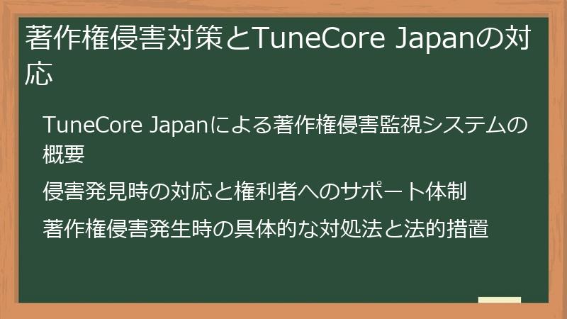著作権侵害対策とTuneCore Japanの対応
