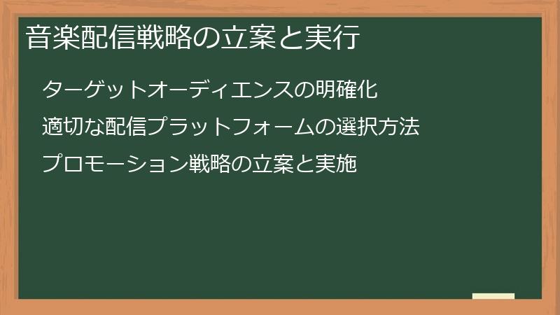 音楽配信戦略の立案と実行