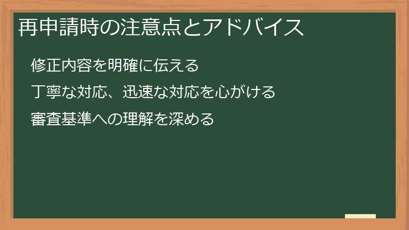 再申請時の注意点とアドバイス