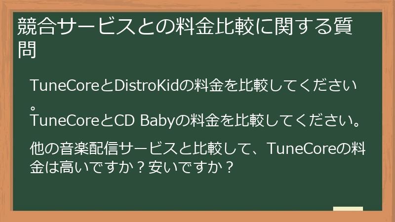 競合サービスとの料金比較に関する質問