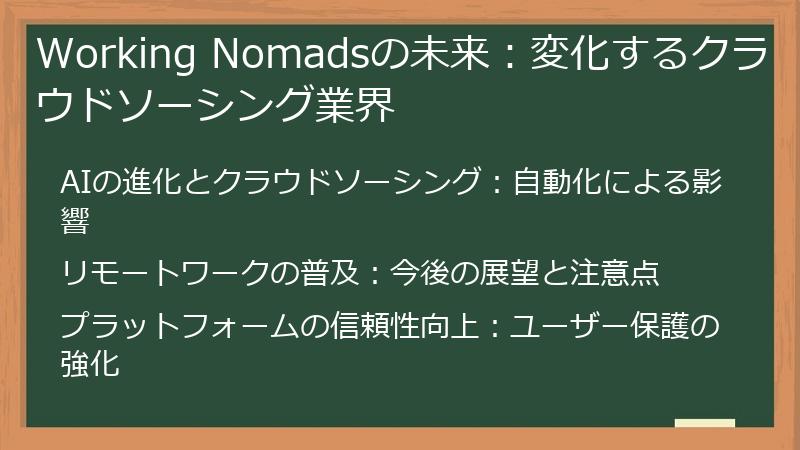 Working Nomadsの未来：変化するクラウドソーシング業界